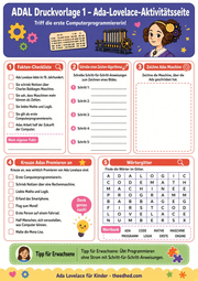 Ada Lovelace für Kinder – Arbeitsblatt 1 aus dem Lernpaket von Edhed Learning