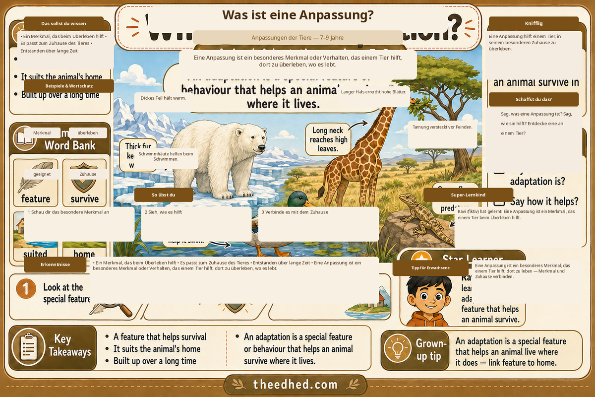 Anpassungen der Tiere – Infografik 1 aus dem Lernpaket von Edhed Learning