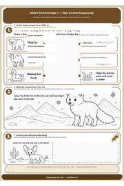 Anpassungen der Tiere – Arbeitsblatt 1 aus dem Lernpaket von Edhed Learning