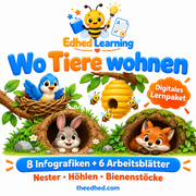 Wo Tiere wohnen – 8 Infografiken + 6 Arbeitsblätter – Edhed Learning