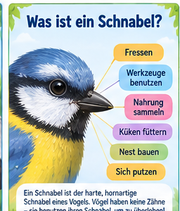 Vögel und ihre Schnäbel – Infografik 2 aus dem Lernpaket von Edhed Learning