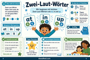 Infografik „Zwei Laut Wörter“ aus dem Kurs Laute zu Wörtern verbinden
