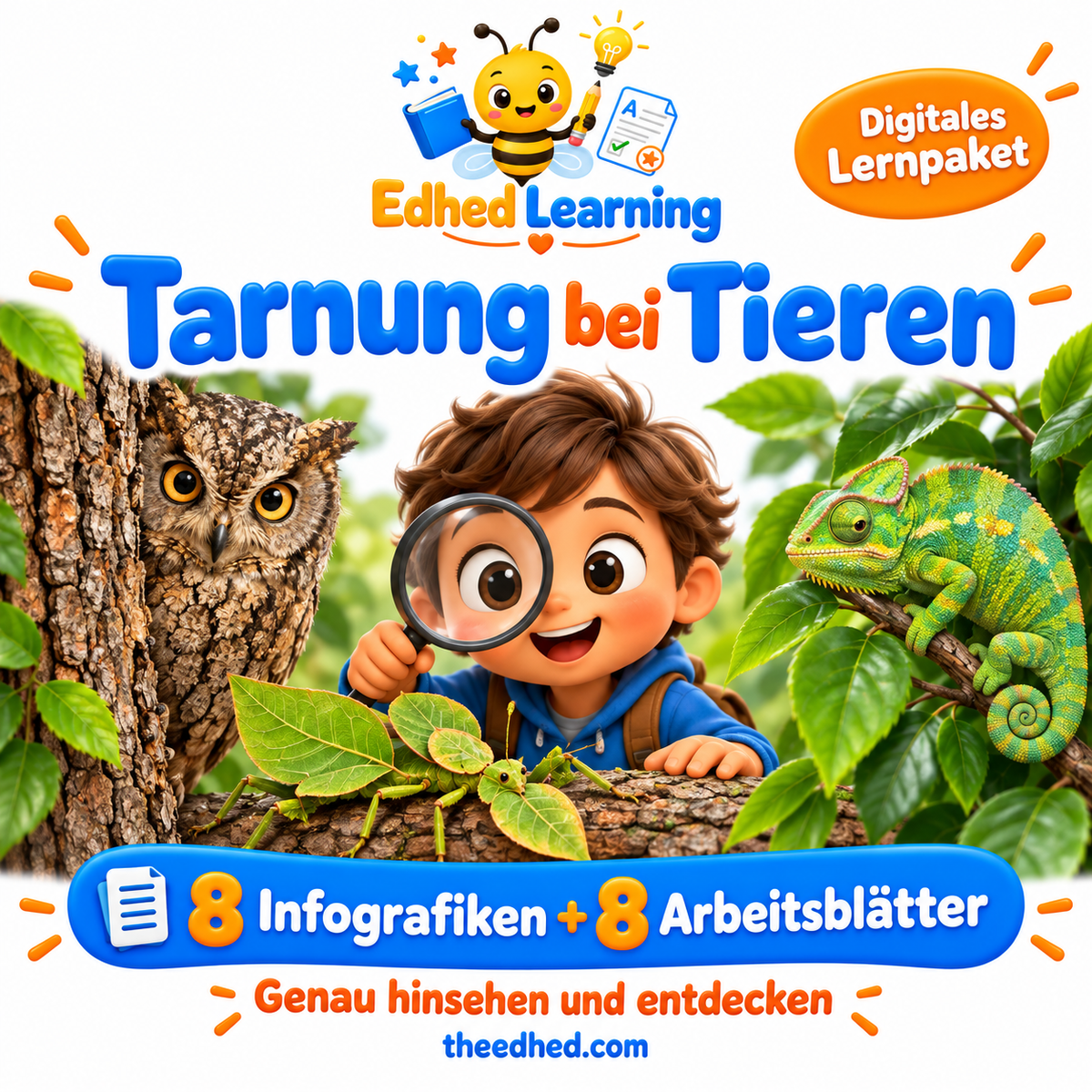 Tarnung bei Tieren – 8 Infografiken + 8 Arbeitsblätter – Edhed Learning