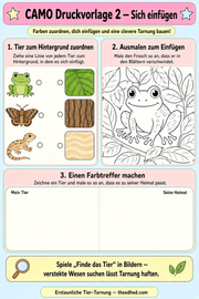 Tarnung bei Tieren – Arbeitsblatt 2 aus dem Lernpaket von Edhed Learning