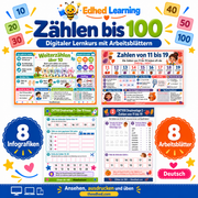 Zählen bis 100: Edhed Learning Titelbild mit vier Materialvorschauen