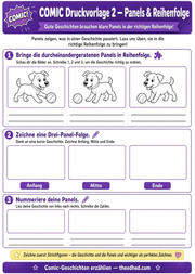 Arbeitsblatt: Panels und Reihenfolge – Comic-Geschichten erzählen von Edhed Learning