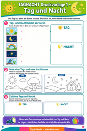 Tag und Nacht – Arbeitsblatt 1 aus dem Lernpaket von Edhed Learning