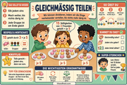 Infografik „Gleichmaessig teilen“ aus dem Kurs Teilen und Dividieren für Kinder