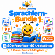 Sprachlern-Bundle 1 – 40 Infografiken + 40 Arbeitsblätter – Edhed Learning