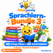 Sprachlern-Bundle 3 – 40 Infografiken + 40 Arbeitsblätter – Edhed Learning
