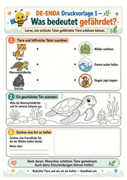 Bedrohte Tiere – Arbeitsblatt 1 aus dem Lernpaket von Edhed Learning