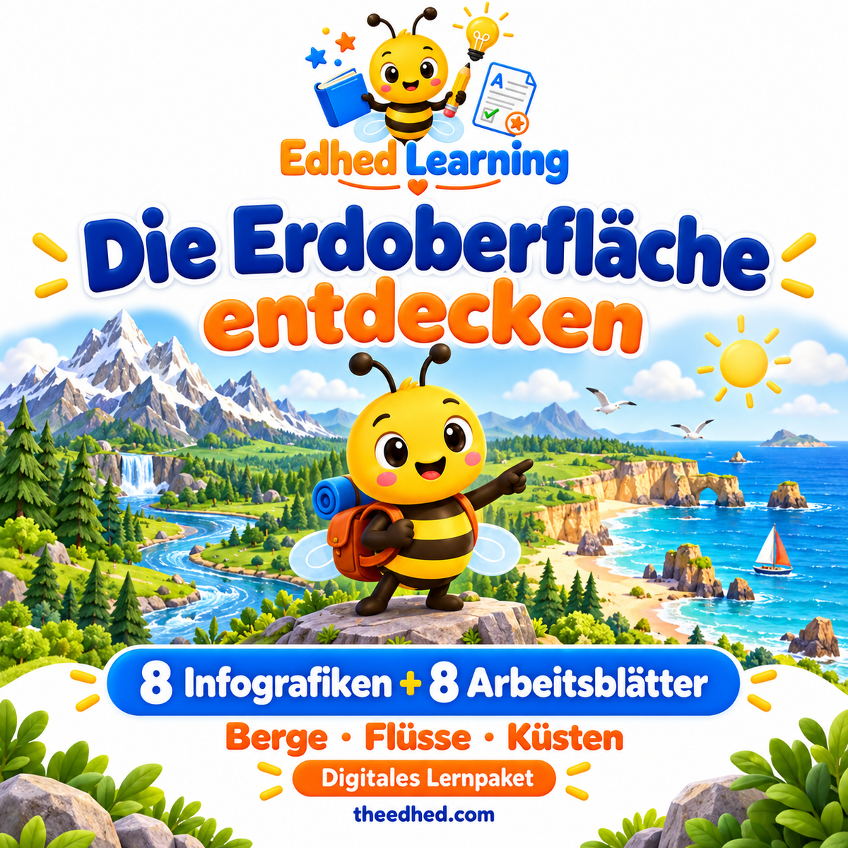 Die Erdoberfläche entdecken – 8 Infografiken + 8 Arbeitsblätter – Edhed Learning