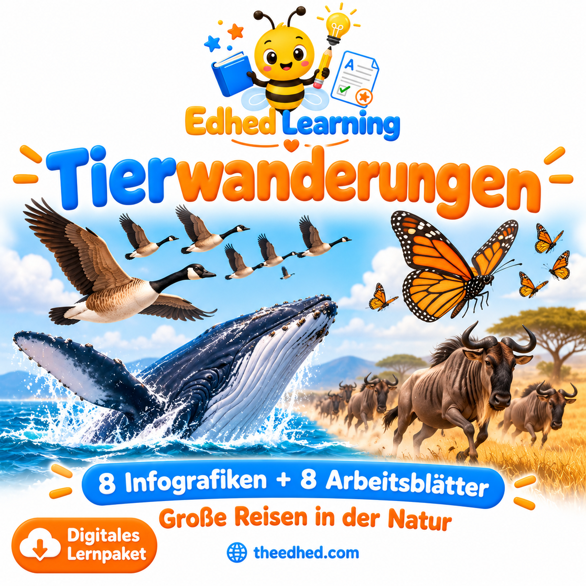 Tierwanderungen – 8 Infografiken + 8 Arbeitsblätter – Edhed Learning