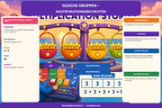 Infografik „Gleiche Gruppen Multiplikationsgeschichten“ aus dem Kurs Textaufgaben Klasse 2