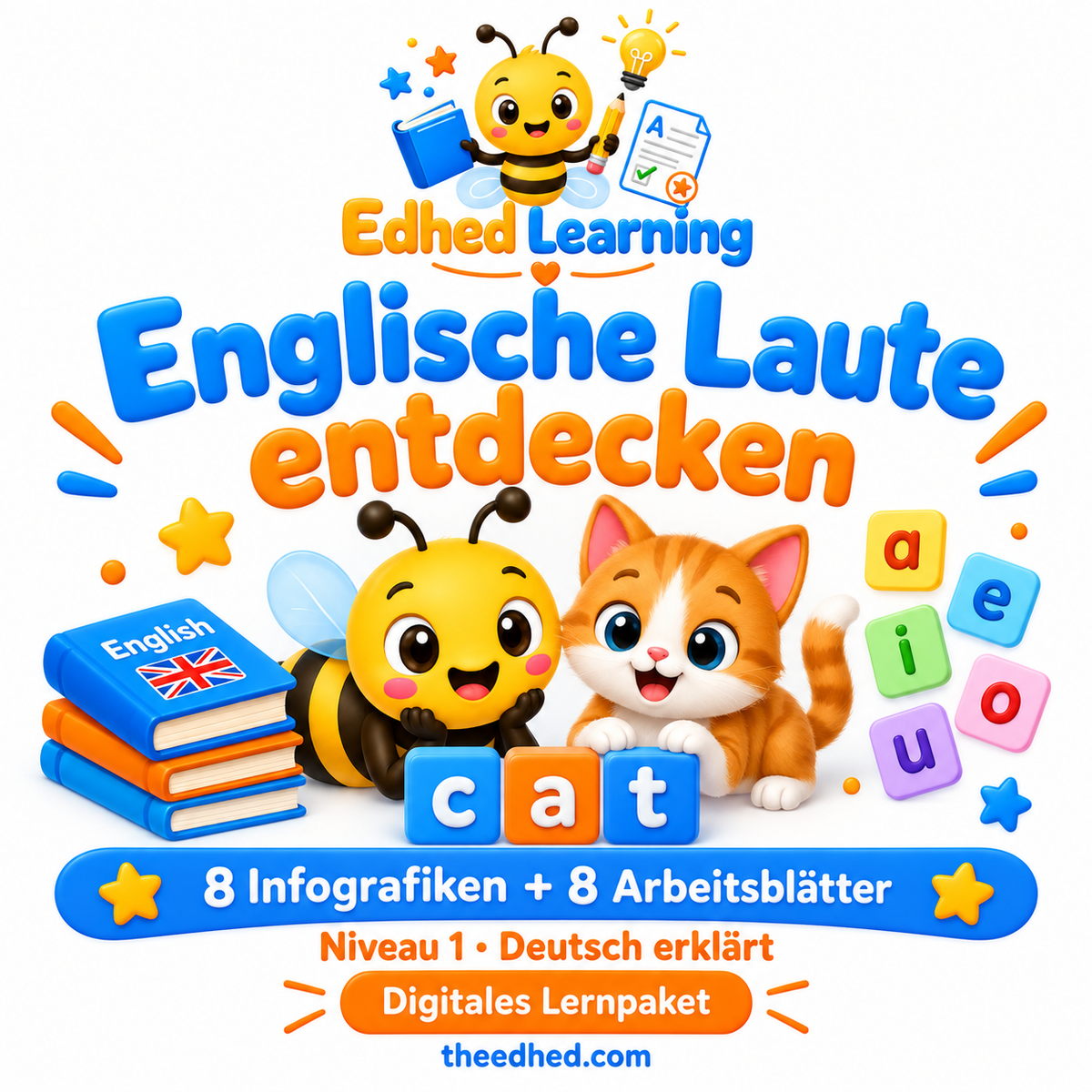 Englische Laute entdecken – 8 Infografiken + 8 Arbeitsblätter – Edhed Learning