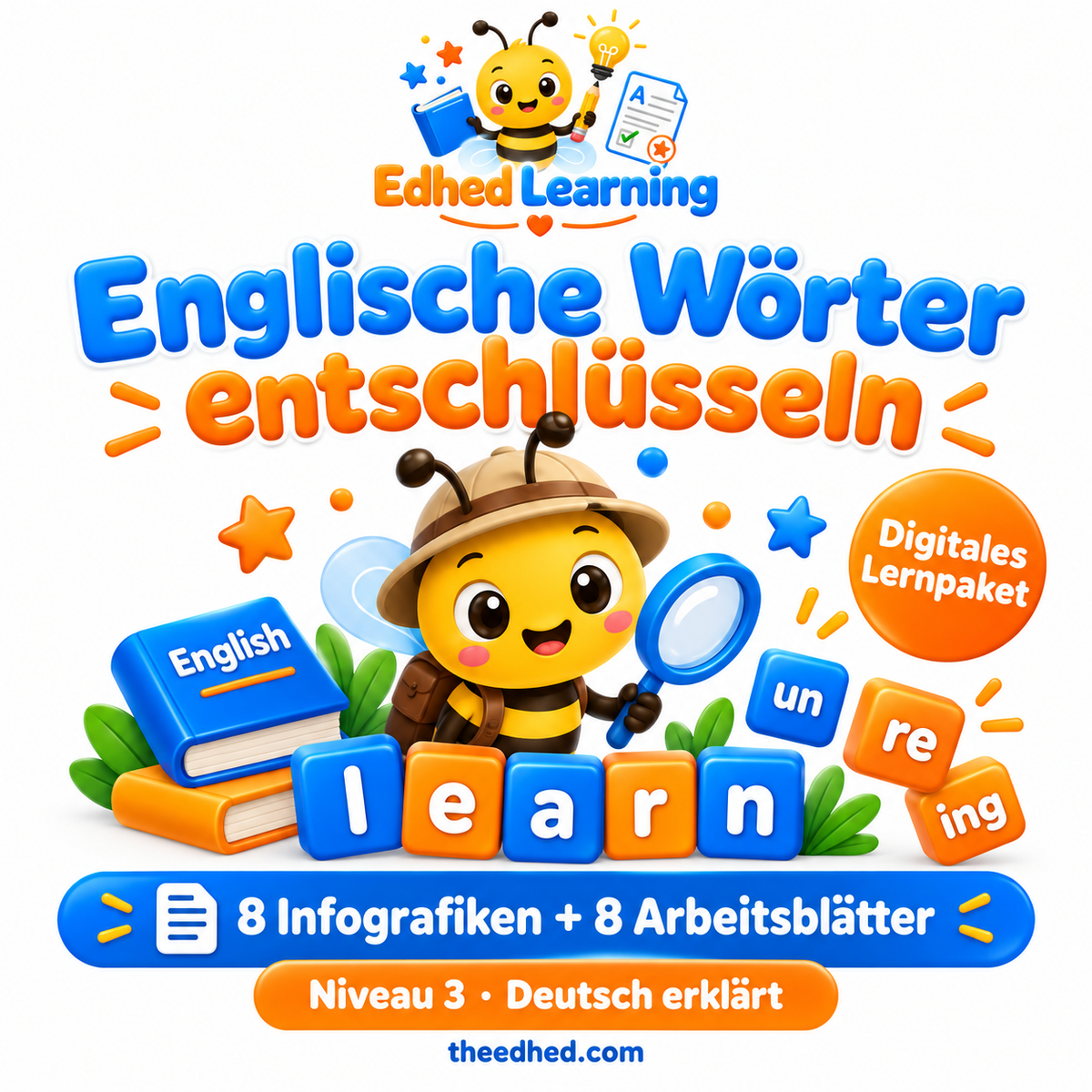 Englische Wörter entschlüsseln – 8 Infografiken + 8 Arbeitsblätter – Edhed Learning