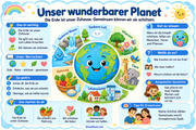 Infografik 1: Unser wunderbarer Planet – Wasser, Luft, Pflanzen, Tiere und Lebensräume