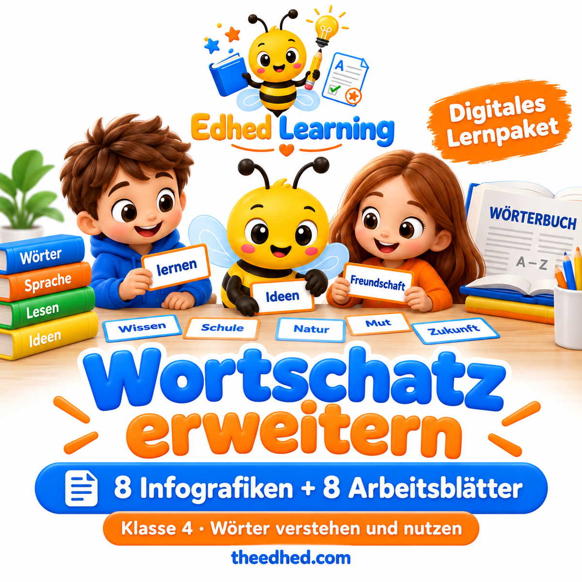 Wortschatz erweitern – 8 Infografiken + 8 Arbeitsblätter – Edhed Learning