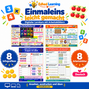 Einmaleins leicht gemacht: Edhed Learning Titelbild mit vier Materialvorschauen