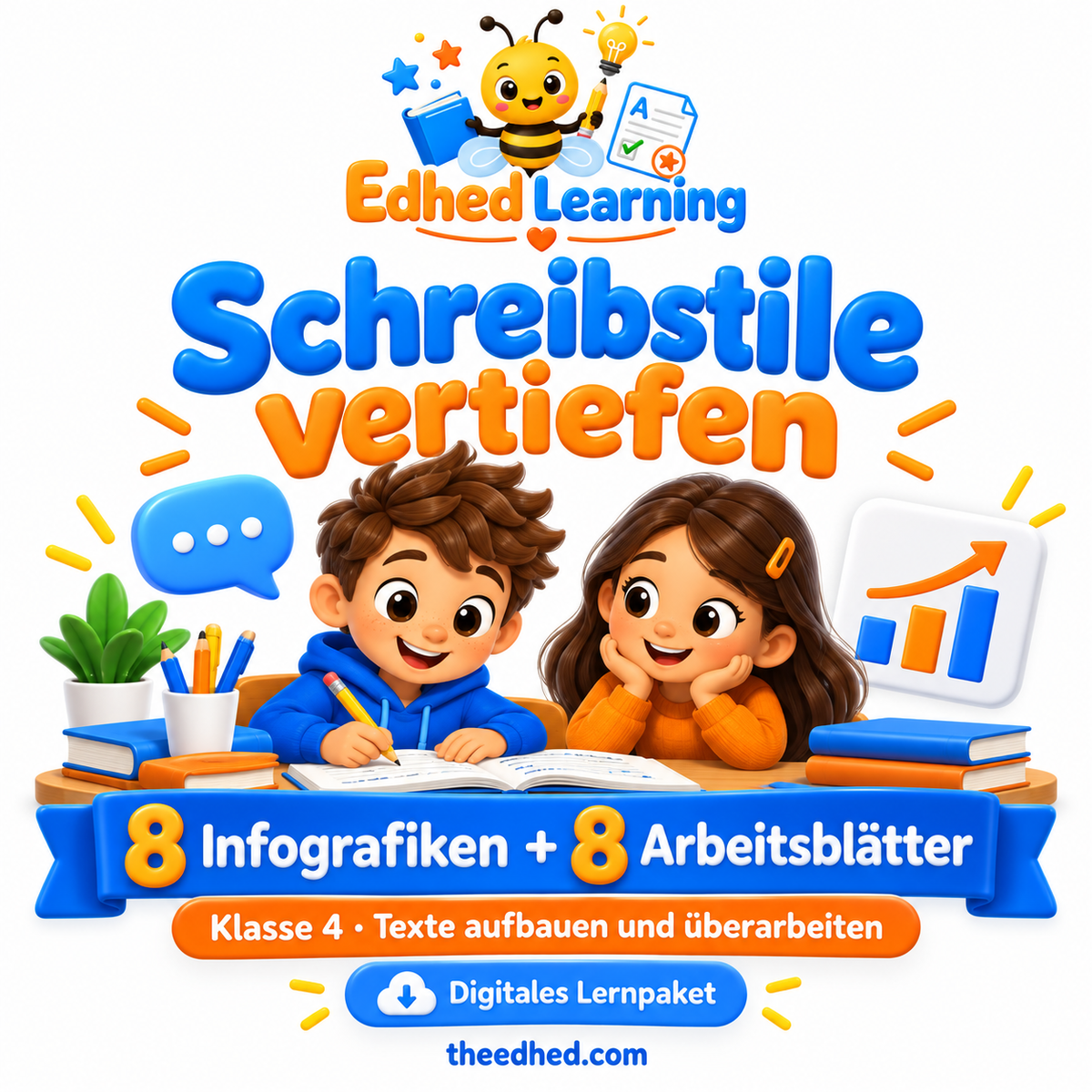 Schreibstile vertiefen – 8 Infografiken + 8 Arbeitsblätter – Edhed Learning