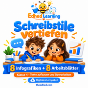 Schreibstile vertiefen – 8 Infografiken + 8 Arbeitsblätter – Edhed Learning
