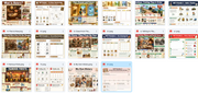Collection of educational history-themed worksheets and activities on a white background