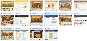 Grid of educational posters on ancient Egypt with various topics.