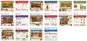 Collection of Roman-themed educational posters and resources on a white background