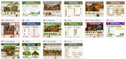 Grid of historical time periods and themes with images and text on a white background