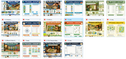 Grid of various map-related educational resources on a white background