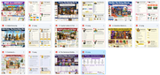 Grid of various web pages with different layouts and content