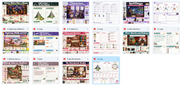 Grid of various app screenshots on a white background