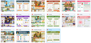 Grid of various educational web pages for children on a white background