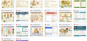 Collection of educational posters on a white background