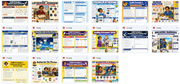 Grid of educational posters featuring various topics and images on a white background.