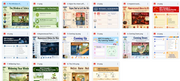 Grid of various web page screenshots with different layouts and designs.