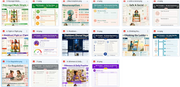 Grid of various webpage screenshots on a white background