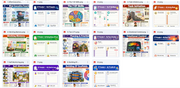 Grid of educational posters on a white background