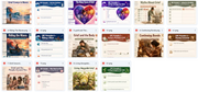 Grid of various web pages related to grief and loss on a white background