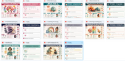 Grid of various web pages with different layouts and designs.