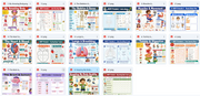 Collection of educational posters on a white background