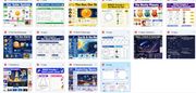 Collection of educational posters about space and the solar system on a white background.