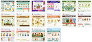 Collection of educational posters on various life cycles and stages of living things.