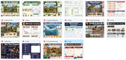 Collection of educational posters on dinosaurs with various topics.