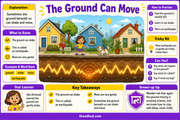 The Ground Can Move earthquake science infographic for children ages 7 to 9