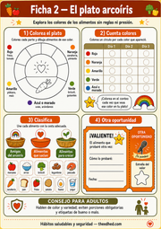 Ficha imprimible en español El plato arcoíris