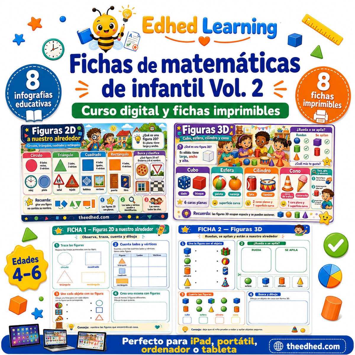 Fichas de matemáticas de infantil Vol. 2 – curso digital