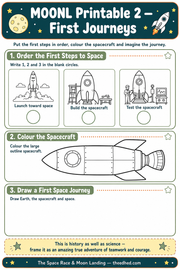 First Journeys printable sequencing colouring and drawing worksheet