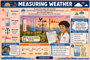 Measuring Weather educational infographic for children ages 6 to 8