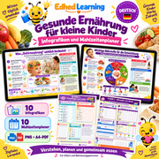 Gesunde Ernährung für kleine Kinder – 10 deutsche Infografiken und 10 Mahlzeitenplaner von Edhed Learning